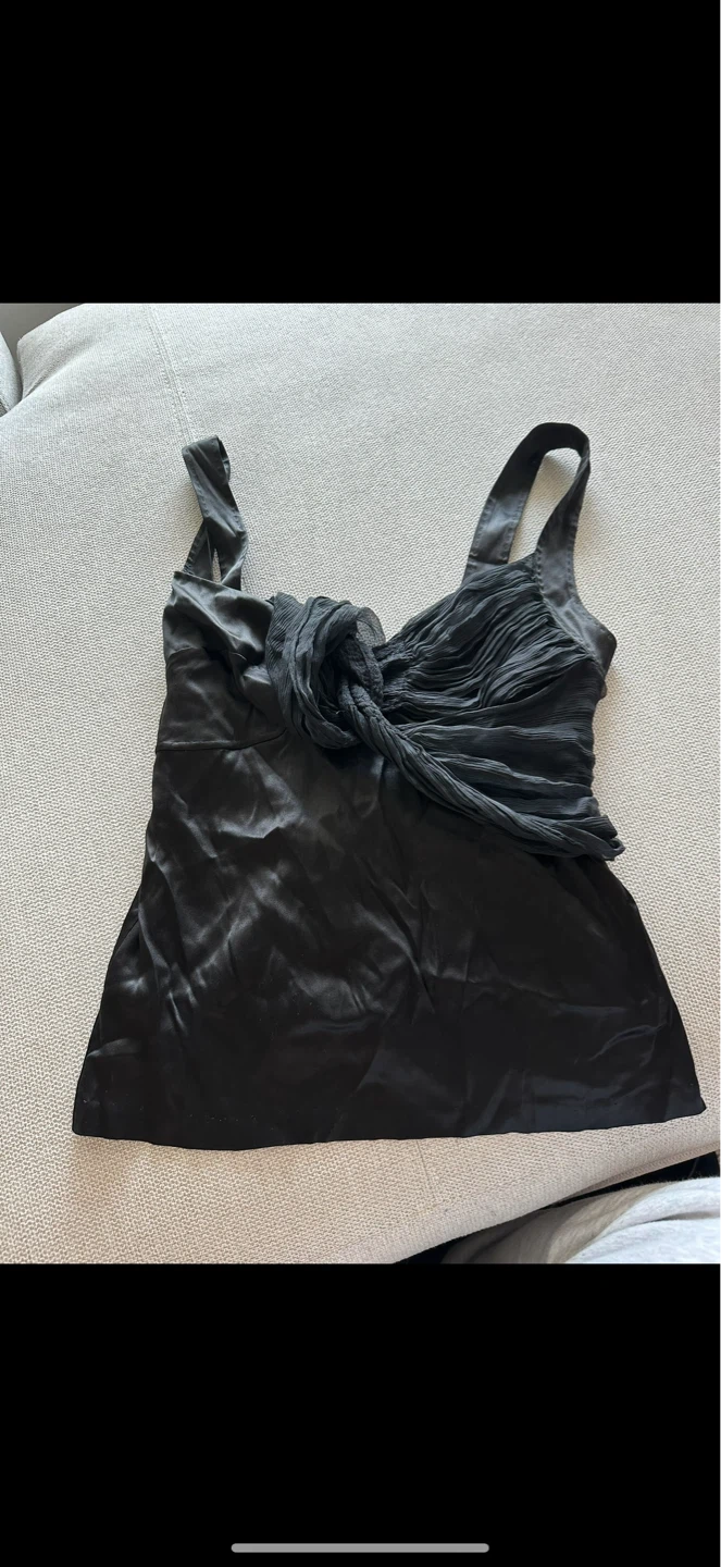 Roberto Cavalli Black Embellished Silk Tank Top