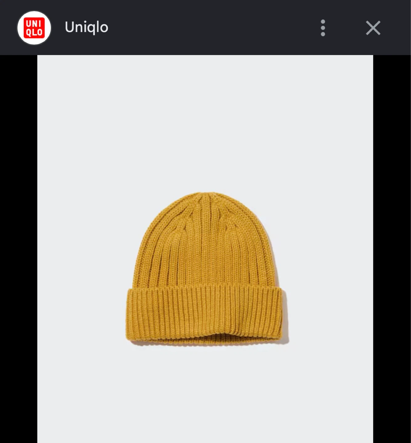 Uniqlo Mustard Yellow Ribbed Knit Beanie