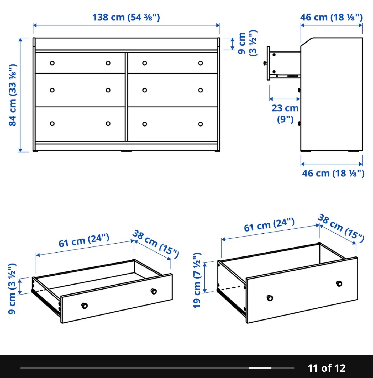 IKEA HAUGa 6-Drawer Dresser - White - photo 2