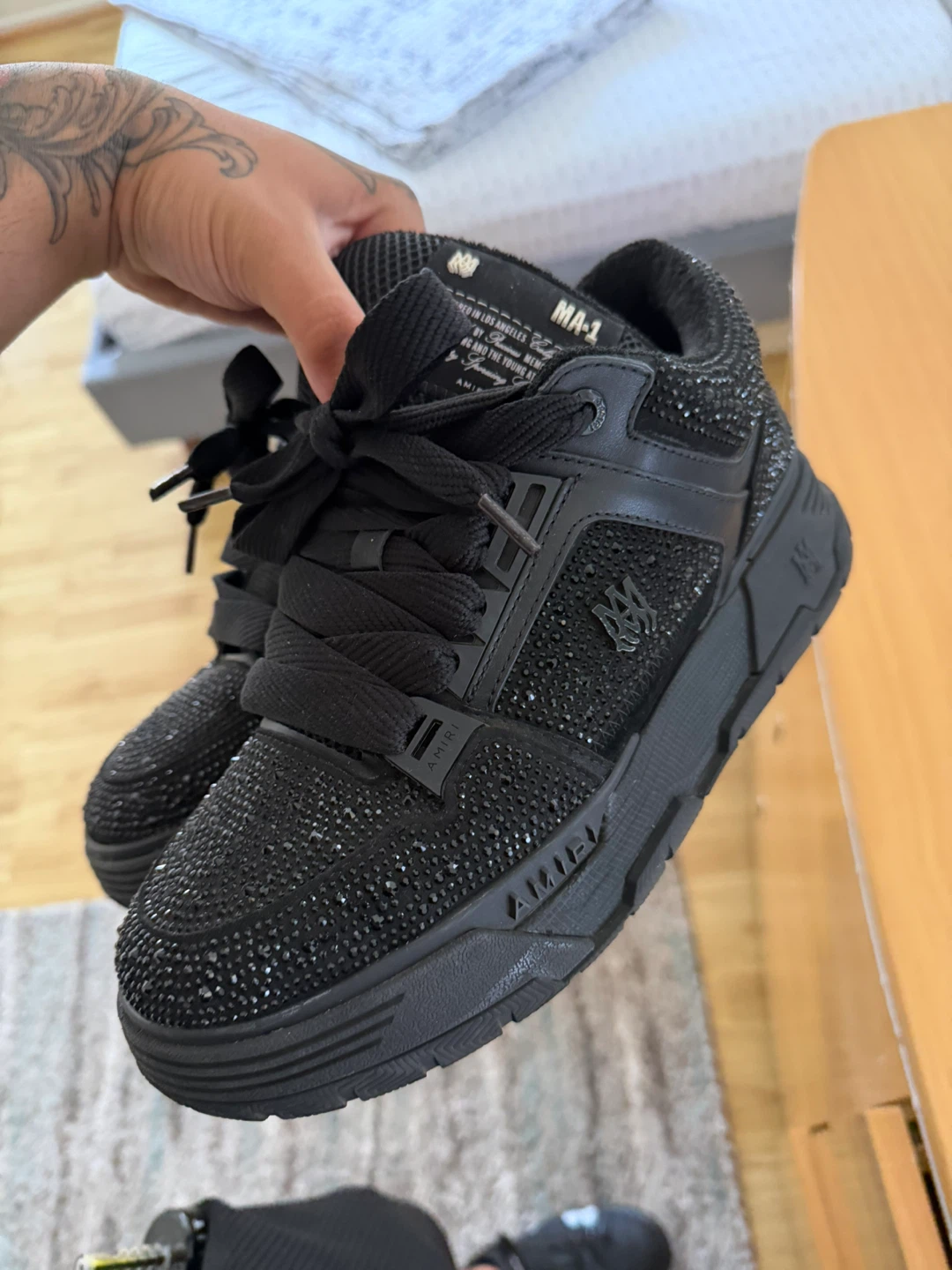 AMIRI MA-1 Black Crystal Sneakers