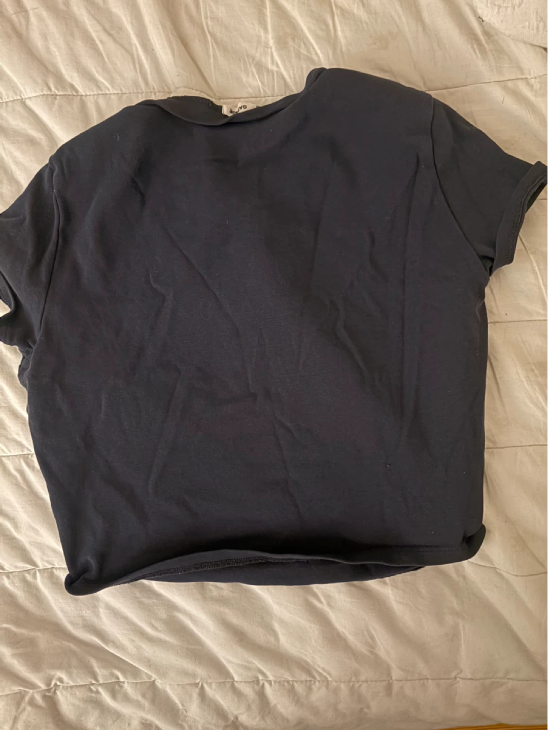 Navy "Dump Him" Graphic Crop Top - photo 2