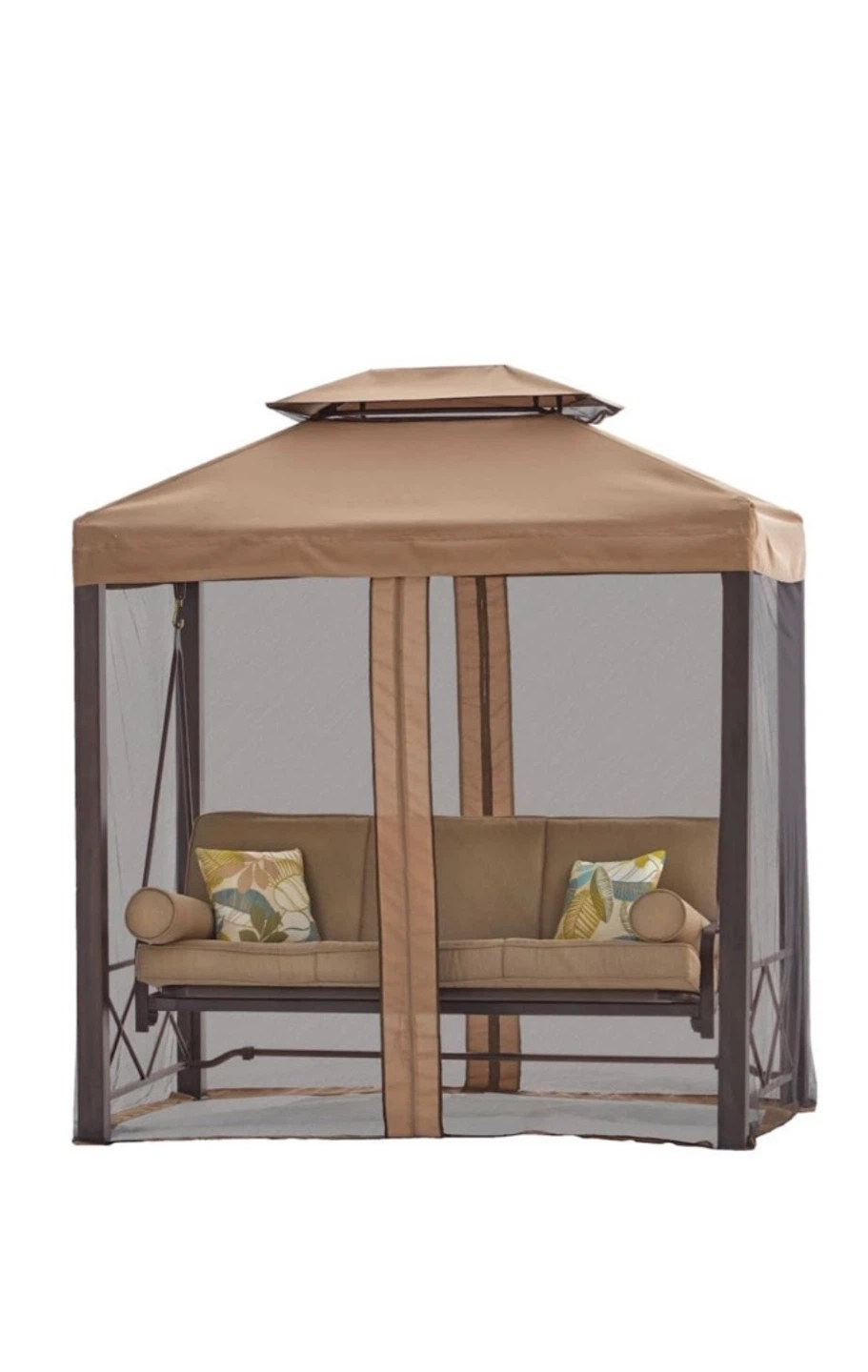 3-Seater Patio Swing with Canopy and Mosquito Netting - photo 3
