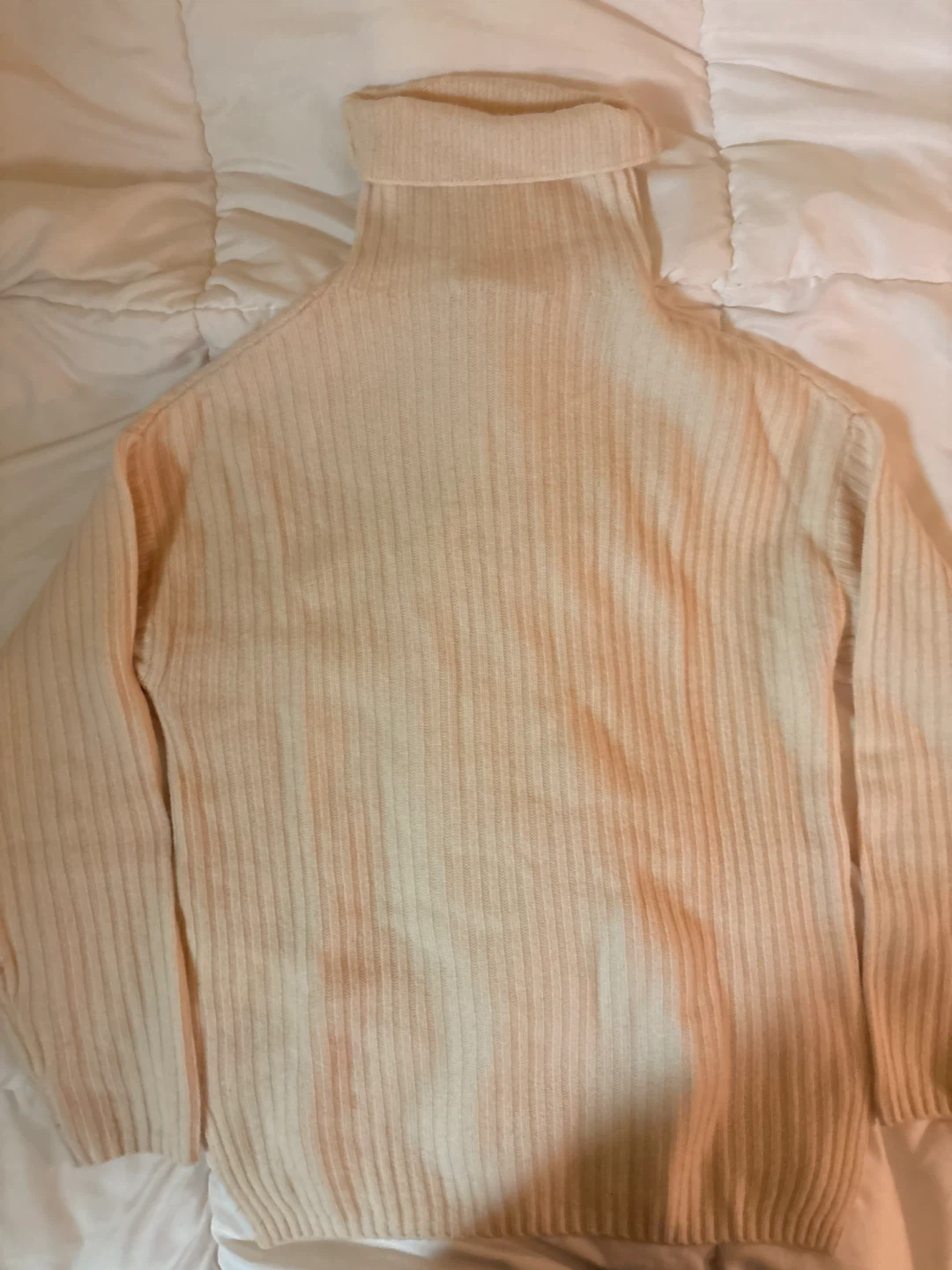 ZHIHUA Cream Ribbed Turtleneck Sweater - photo 2