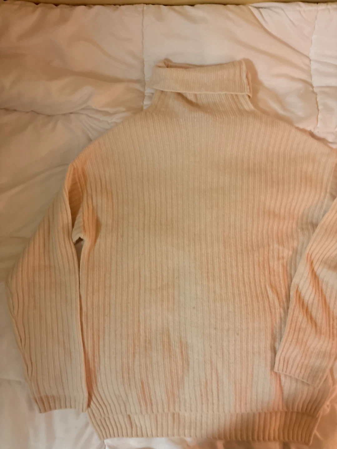 ZHIHUA Cream Ribbed Turtleneck Sweater - photo 3
