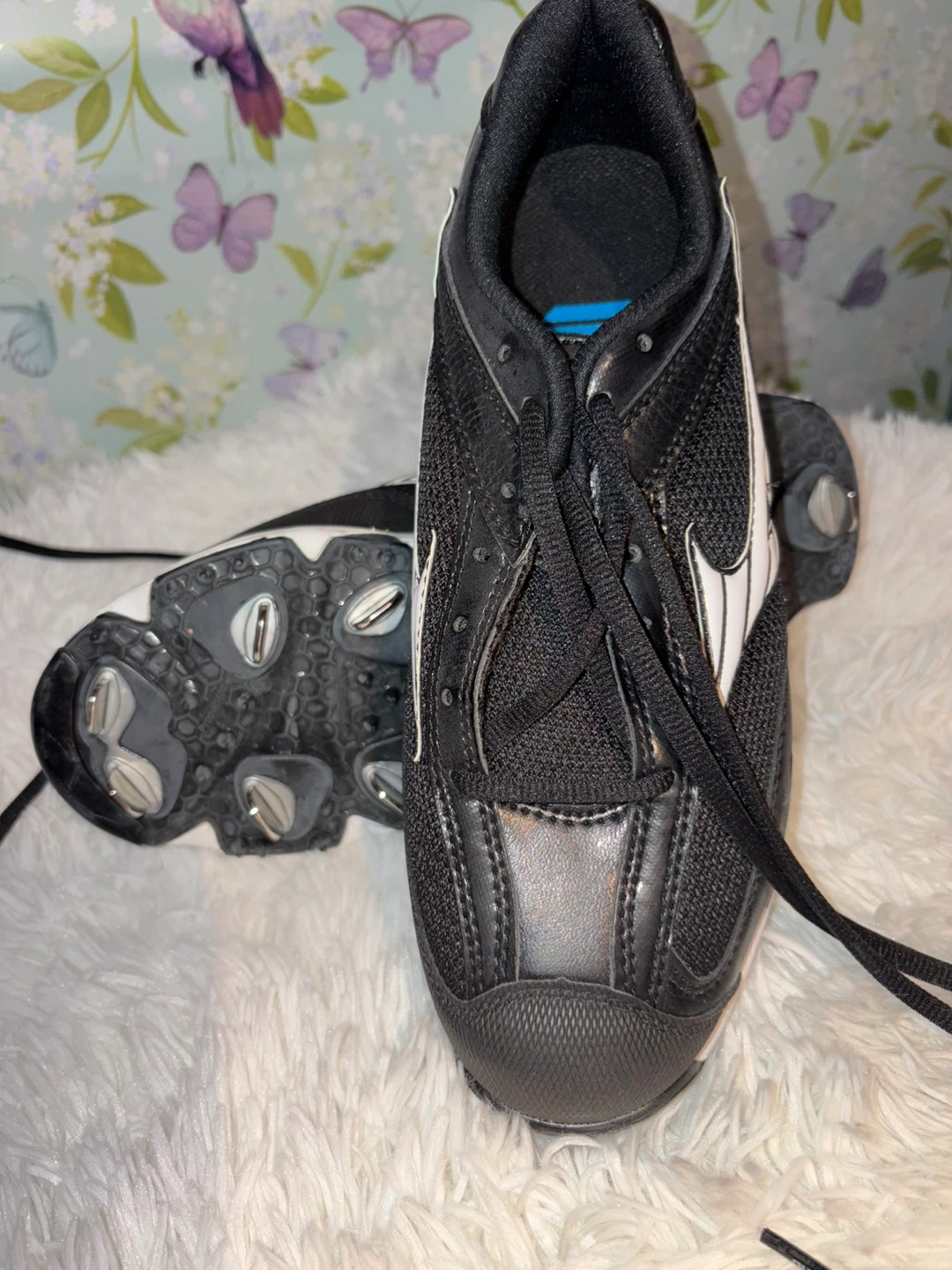 Mizuno 9 Spike Swift Low USW Size 7 Softball Cleats Black White