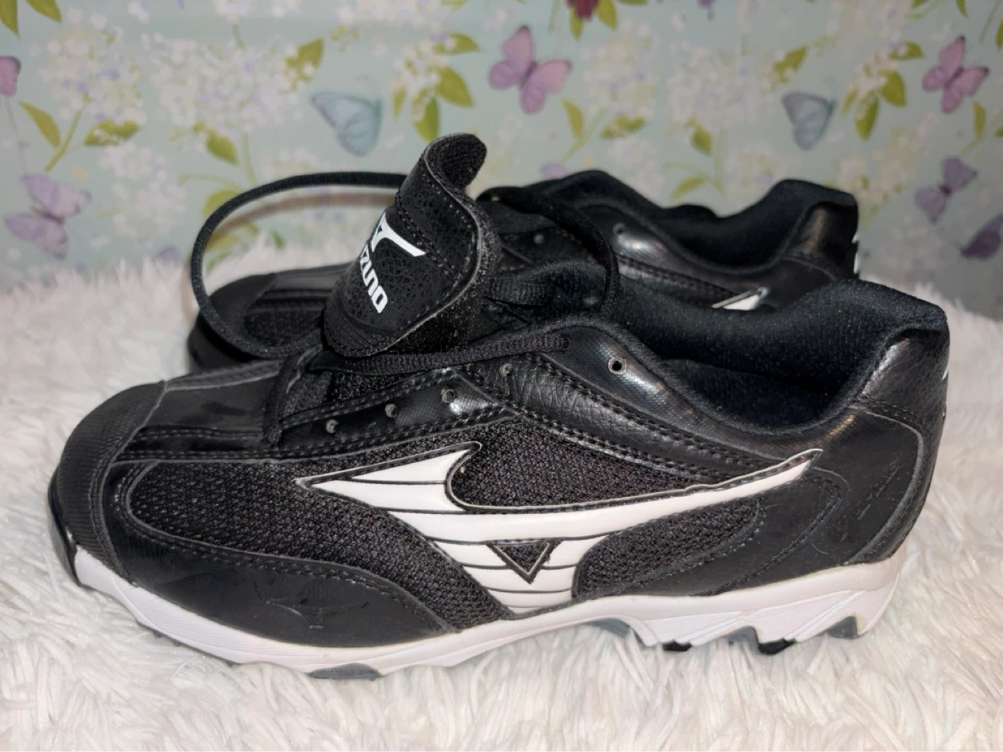 Mizuno 9 Spike Swift Low USW Size 7 Softball Cleats Black White - photo 2