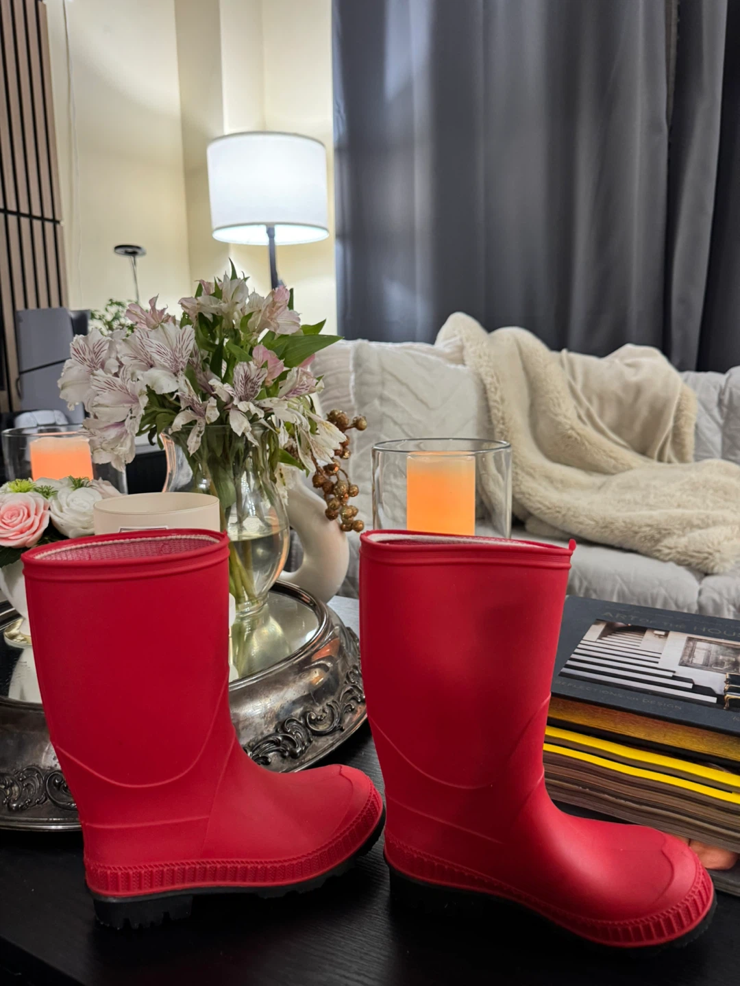 Red Rubber Rain Boots - photo 2