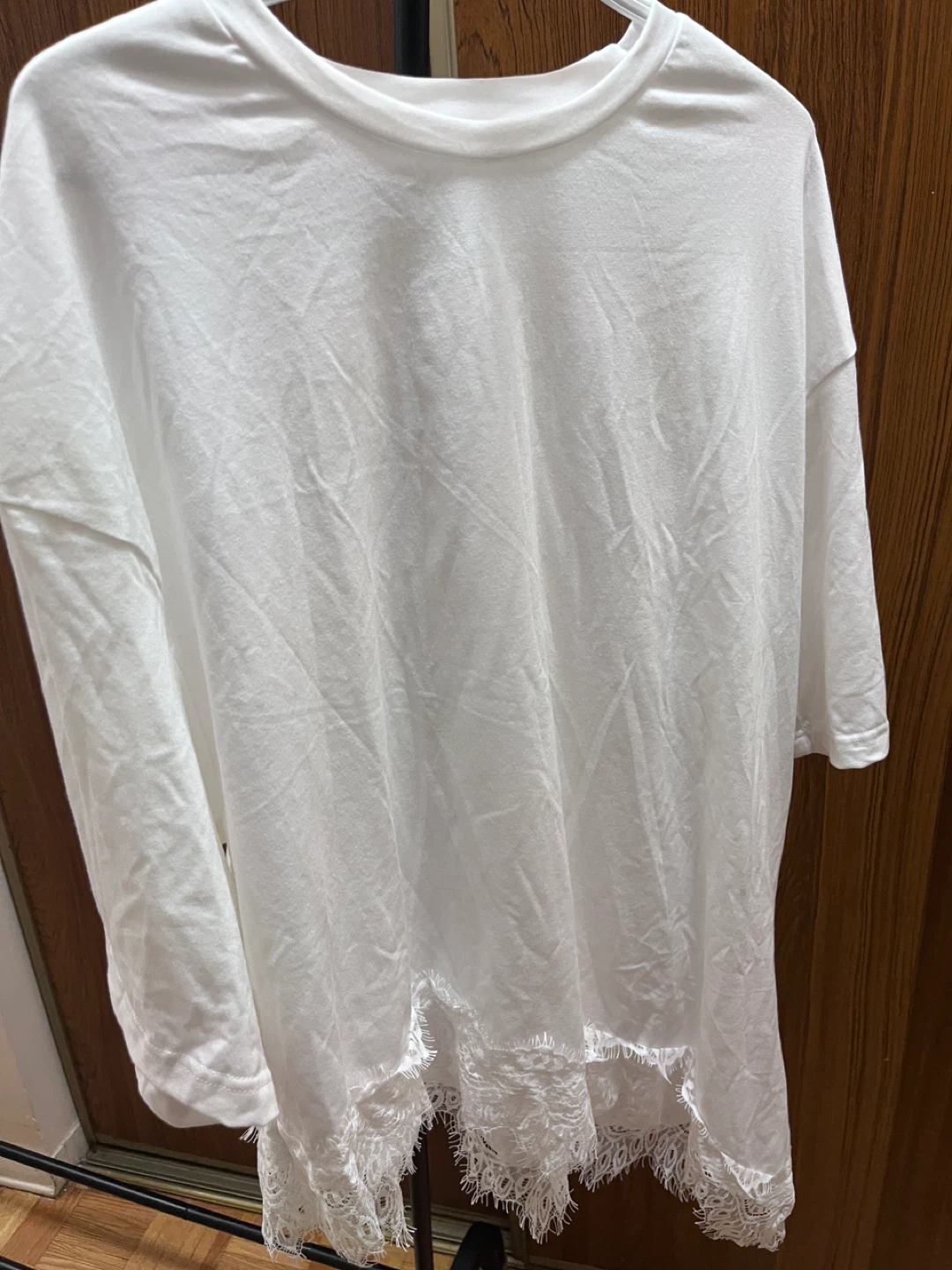 SHEIN White Lace Trim T-Shirt XL - photo 3