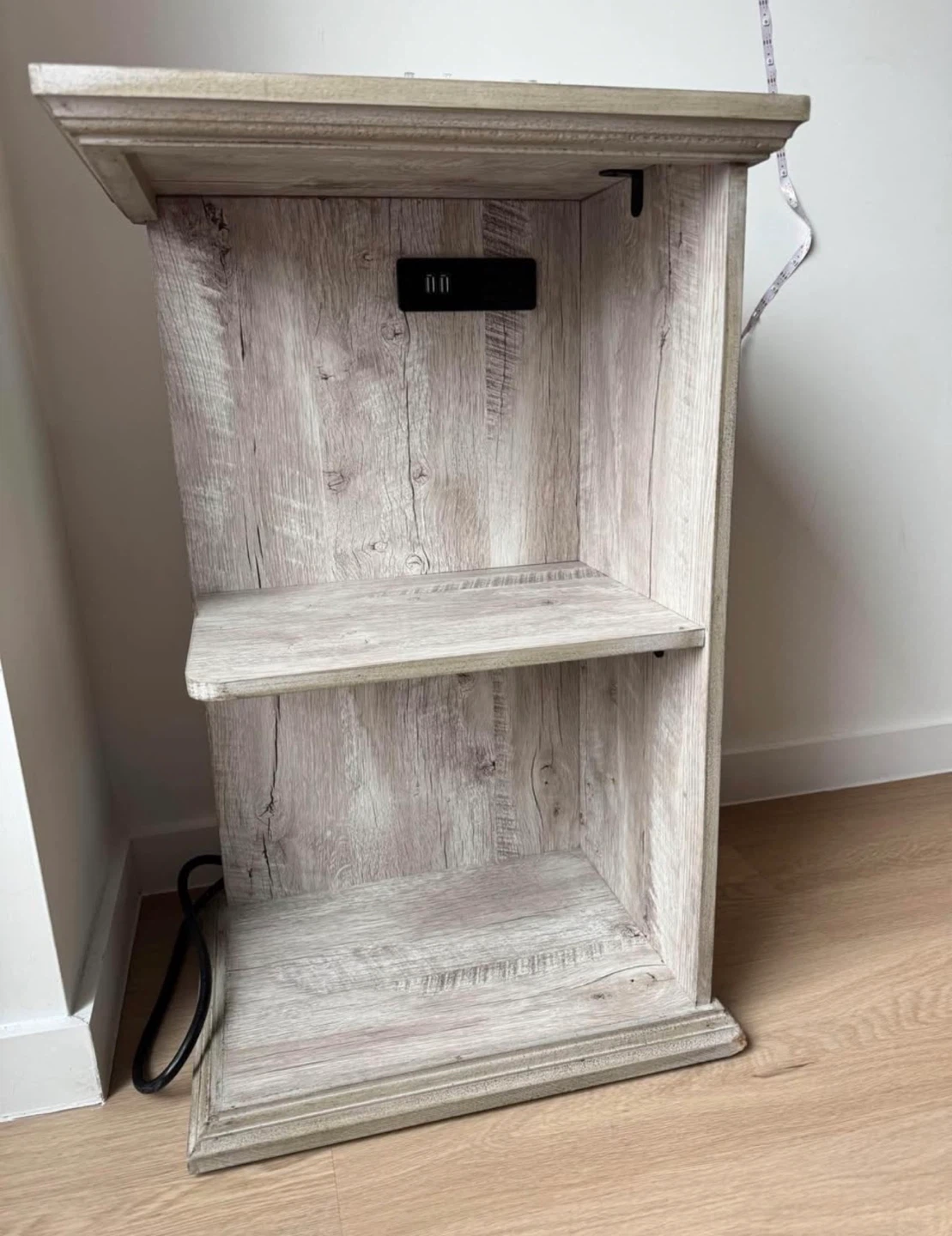 Wood-look Nightstand with Built-in USB Ports and Outlet