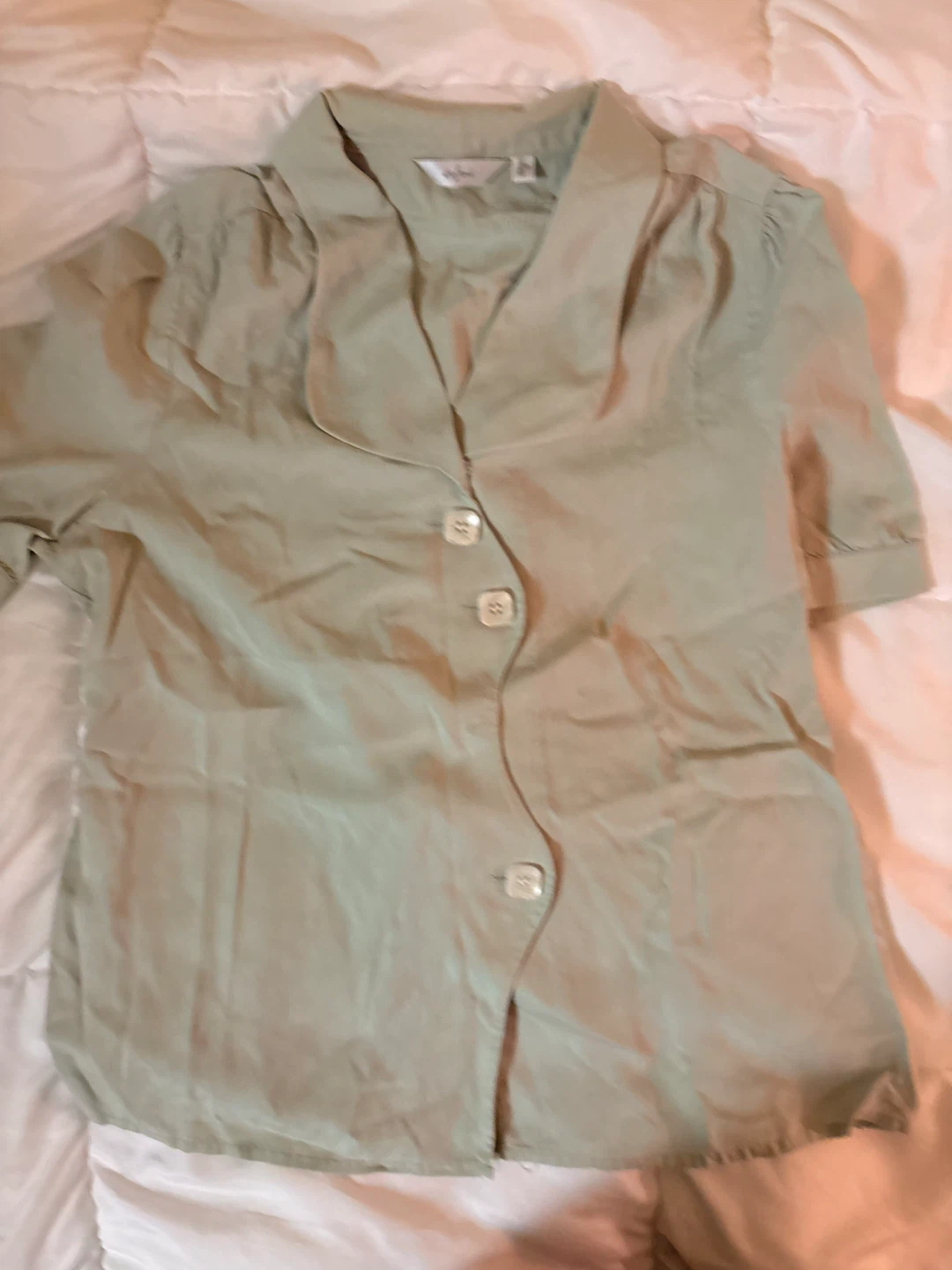 Érjani Size S Light Green Button-Up Shirt - photo 2