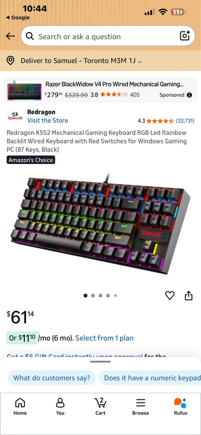 Redragon K552 Mechanical Gaming Keyboard