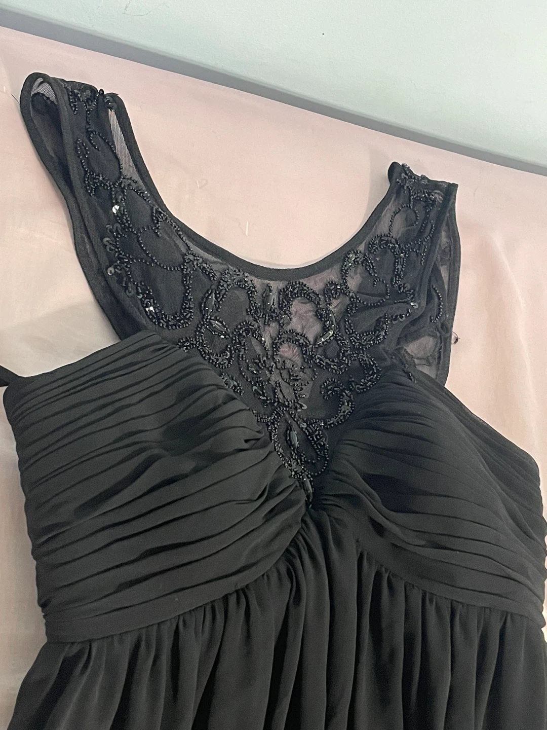 Black Beaded Lace Dress Size 4 - photo 2