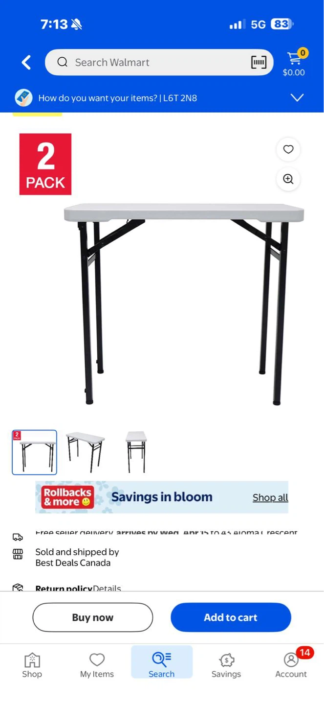 Plastic Folding Table , 12 units