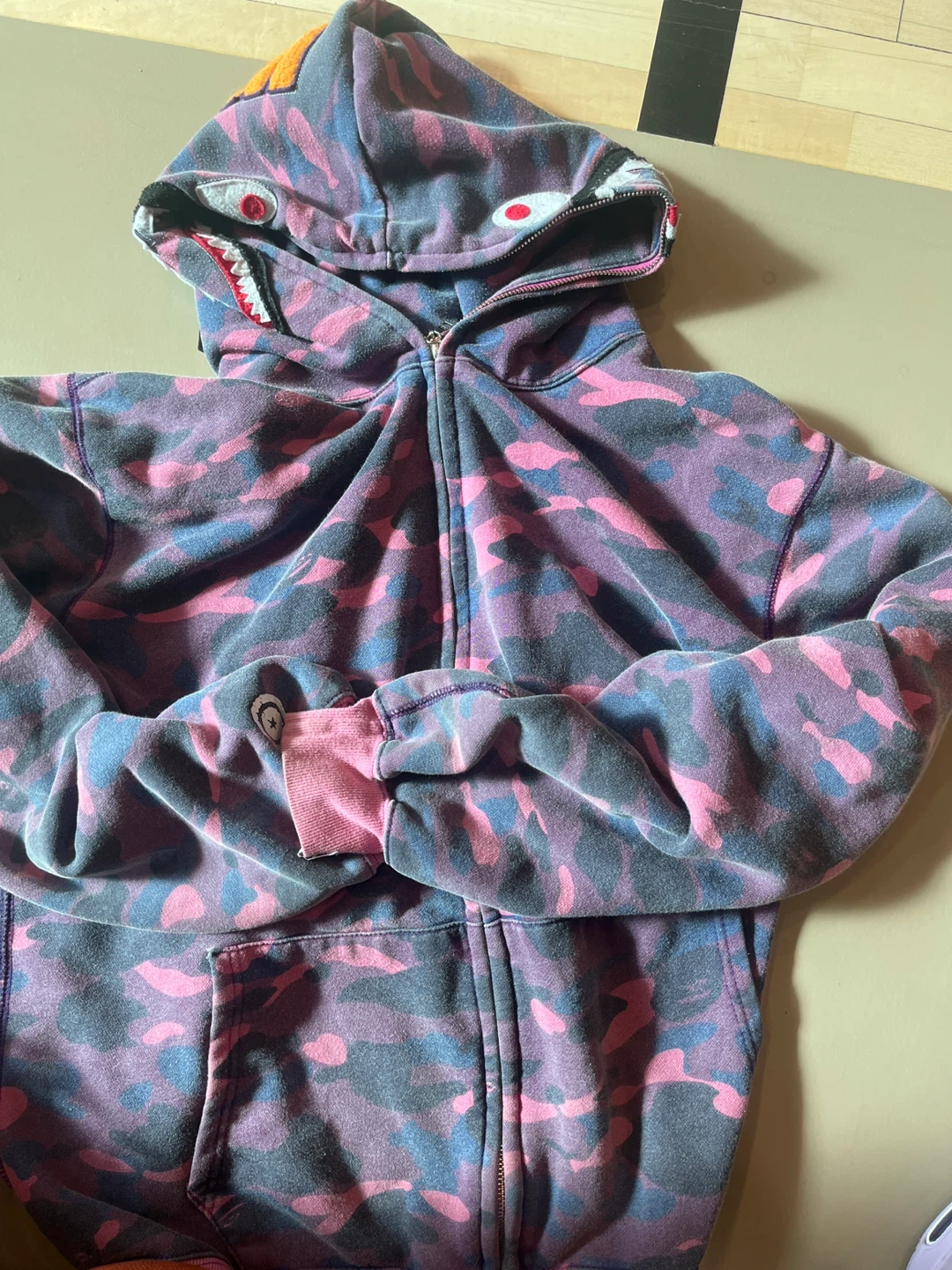 A Bathing Ape BAPE Shark Camo Full Zip Hoodie