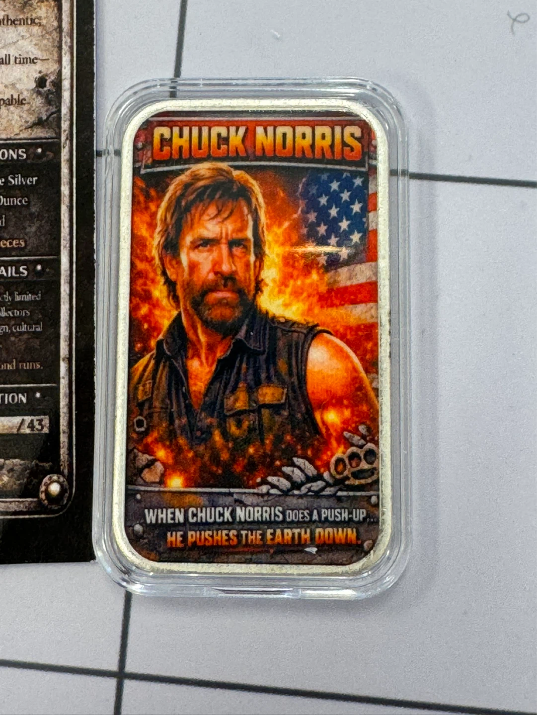 Chuck Norris 1 Troy Ounce .999 Fine Silver Bar