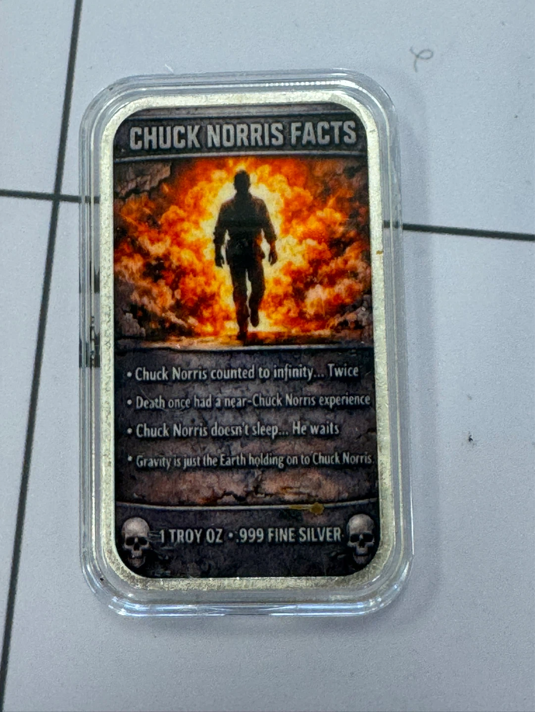 Chuck Norris 1 Troy Ounce .999 Fine Silver Bar - photo 2