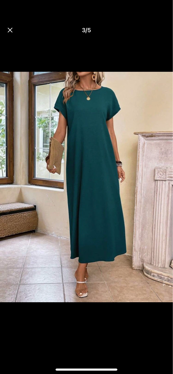 Women's Teal T-Shirt Maxi Dress - photo 5