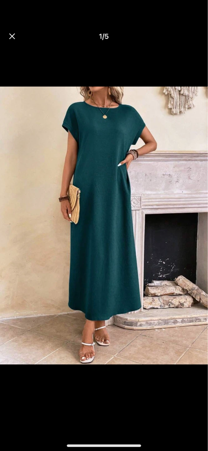Women's Teal T-Shirt Maxi Dress