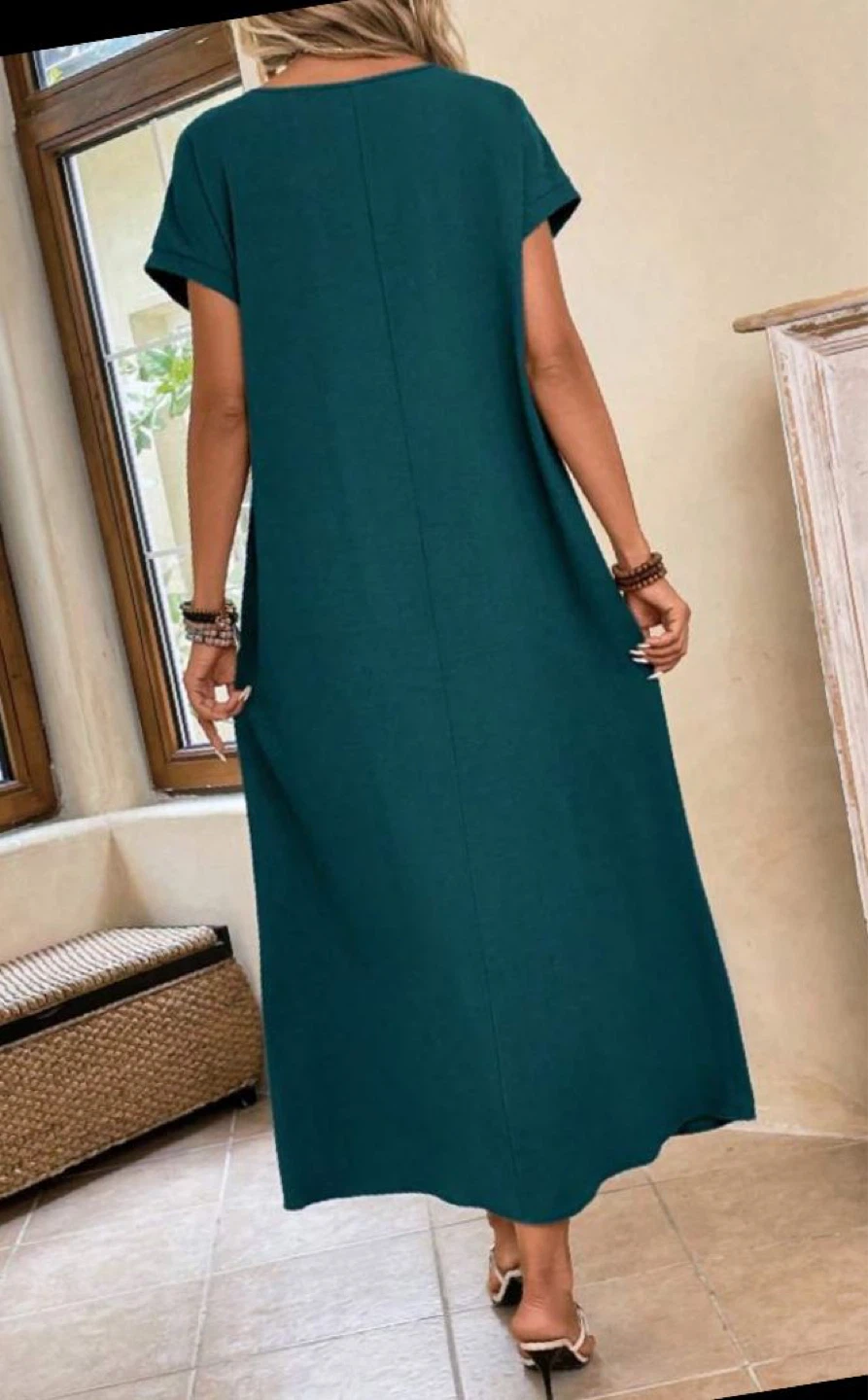 Women's Teal T-Shirt Maxi Dress - photo 2