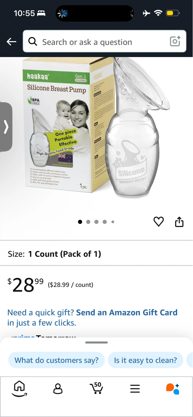 Haakaa Silicone Breast Pump & Cap - photo 3