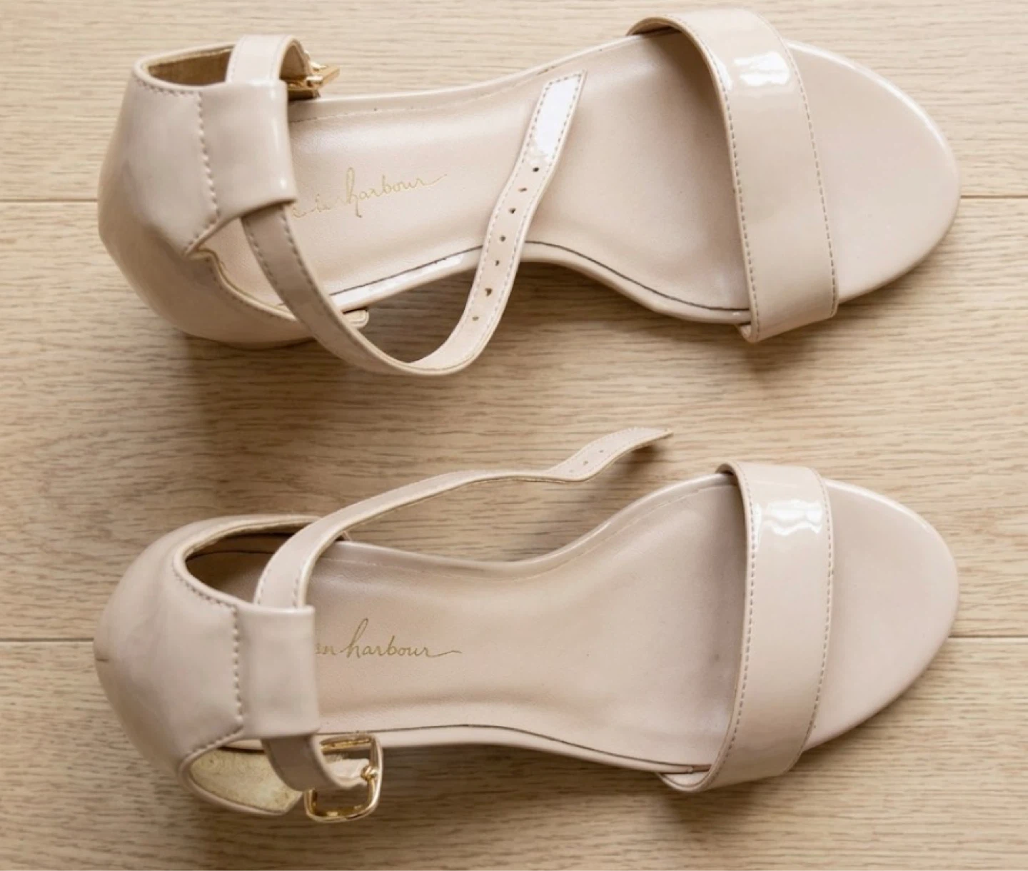 Beige Block Heel Sandals