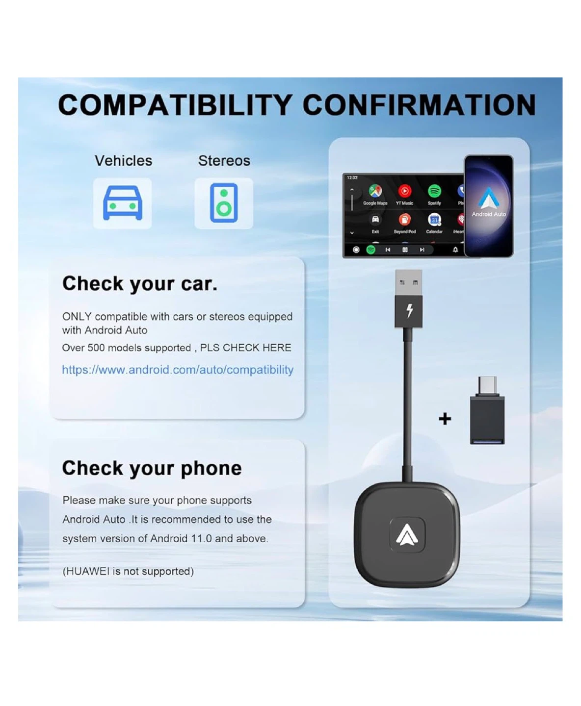 Wireless Android Auto Adapter for Cars - photo 3