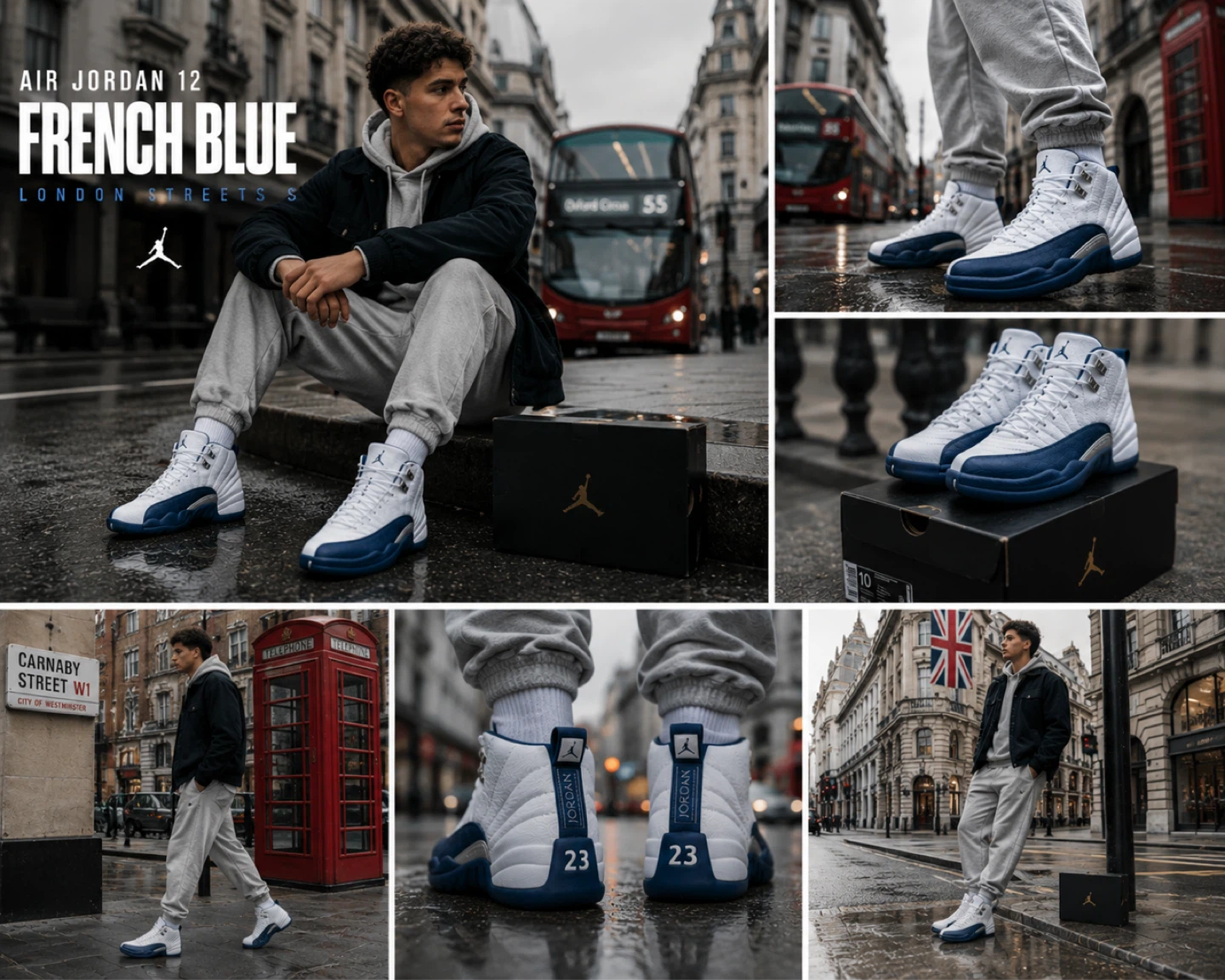 Air Jordan 12 Retro French Blue White & Blue Sneakers - photo 2