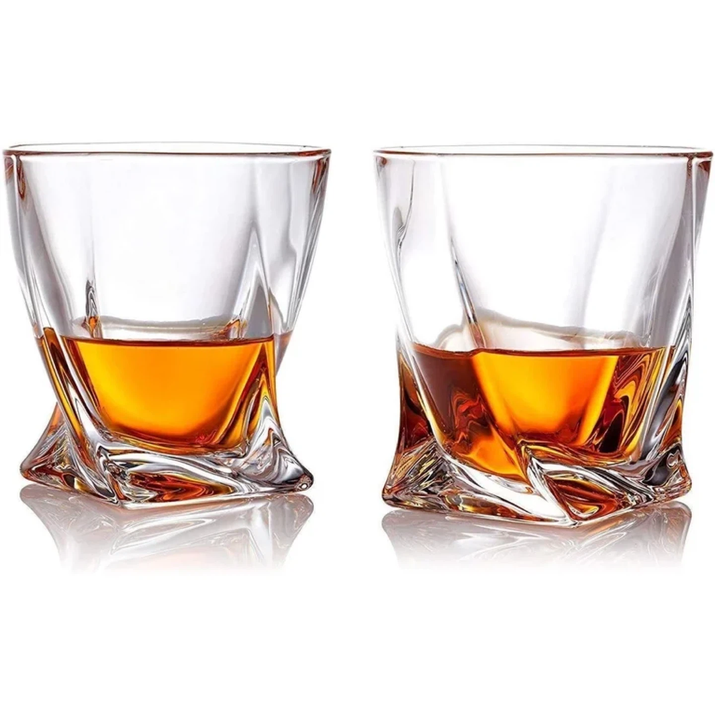 Set of 2 Twisted Whiskey Glasses