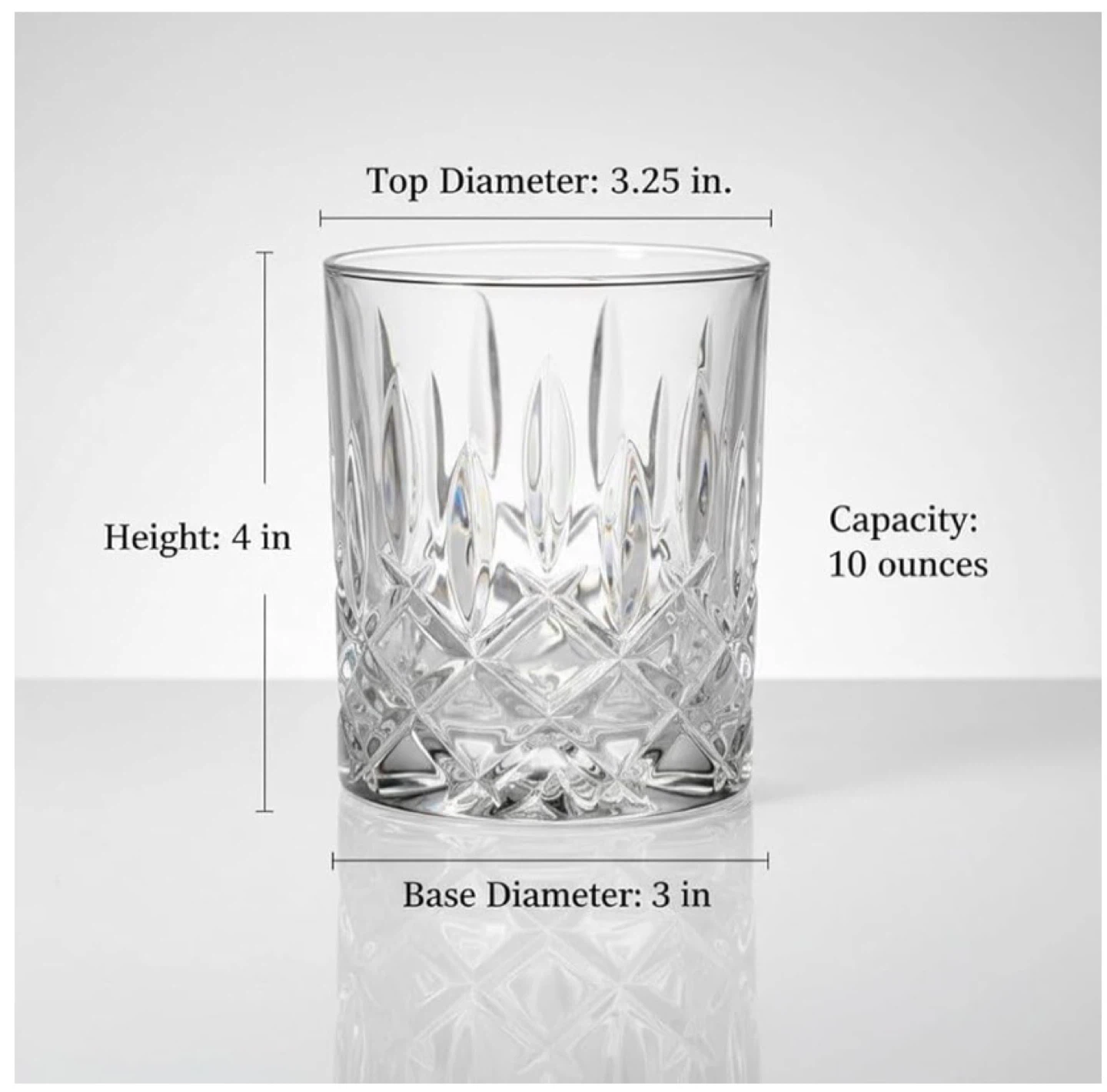 Crystal Cut Tumbler Glasses Set of 2 - photo 3