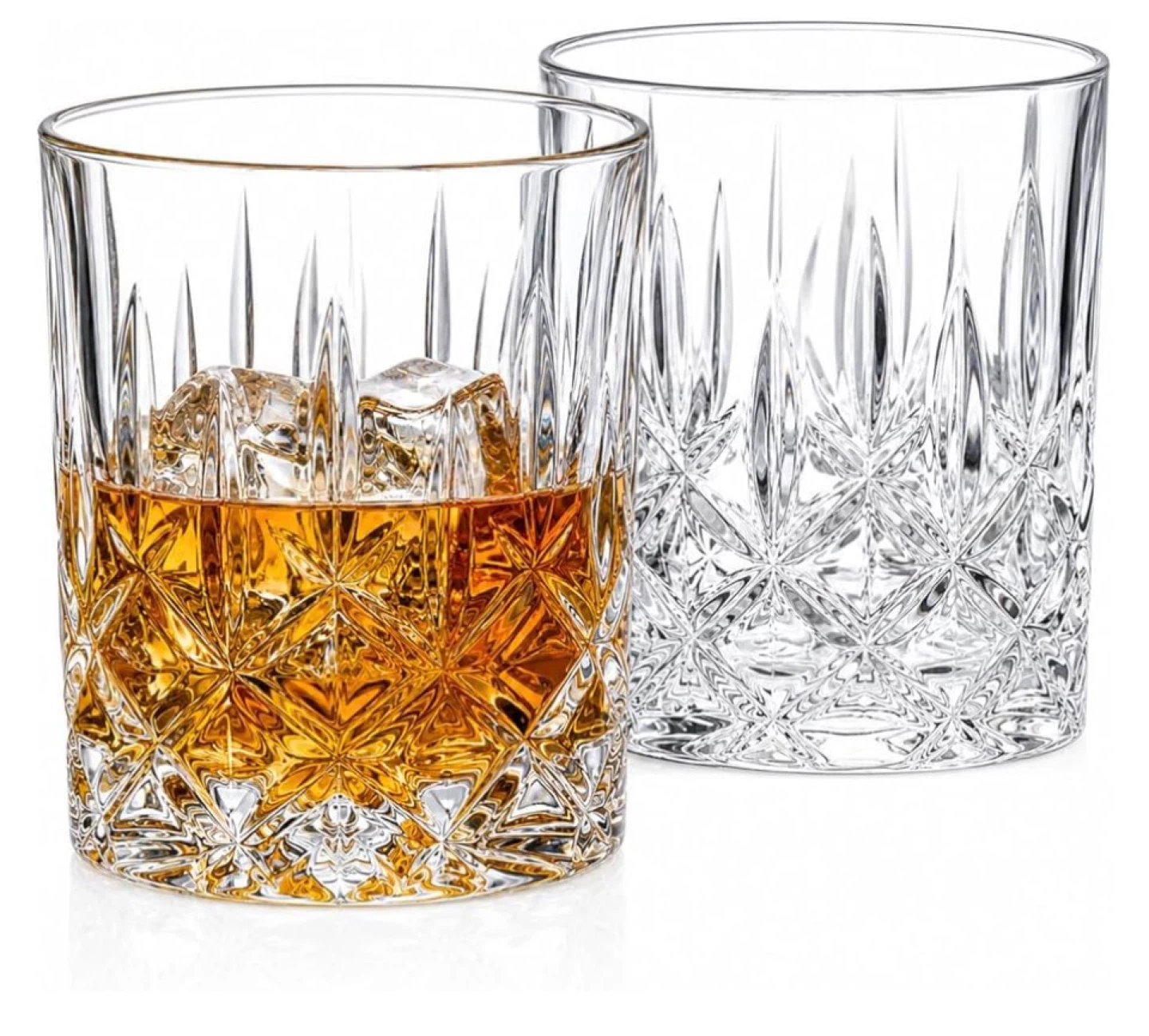 Crystal Cut Tumbler Glasses Set of 2