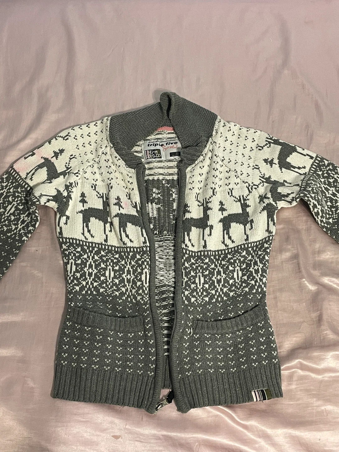 Triple Five Soul Women's Fair Isle Cardigan Size M