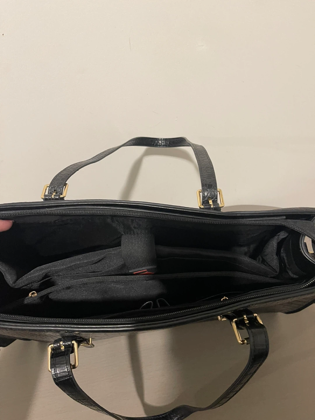 Black leather laptop purse - photo 5