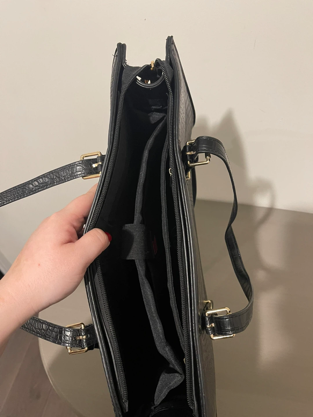 Black leather laptop purse - photo 4