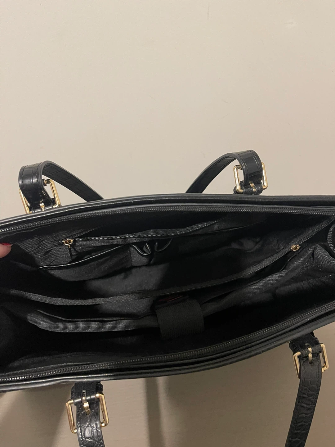 Black leather laptop purse - photo 3