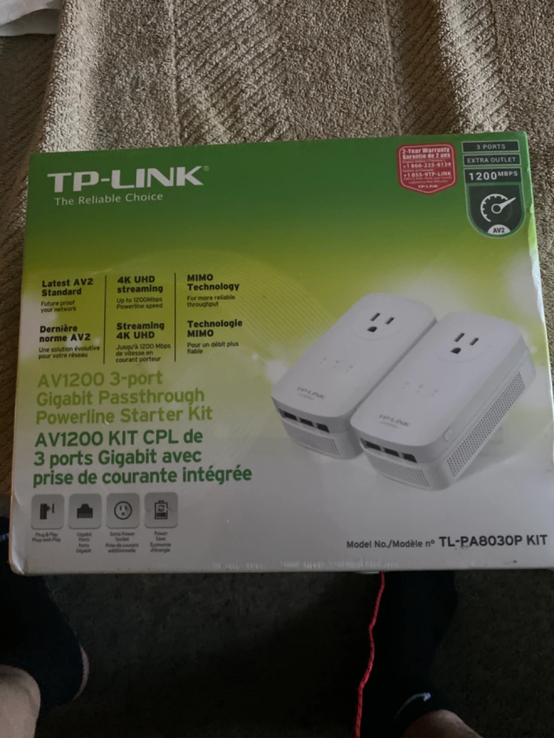 TP-Link AV1200 Gigabit Passthrough Powerline Starter Kit - photo 2