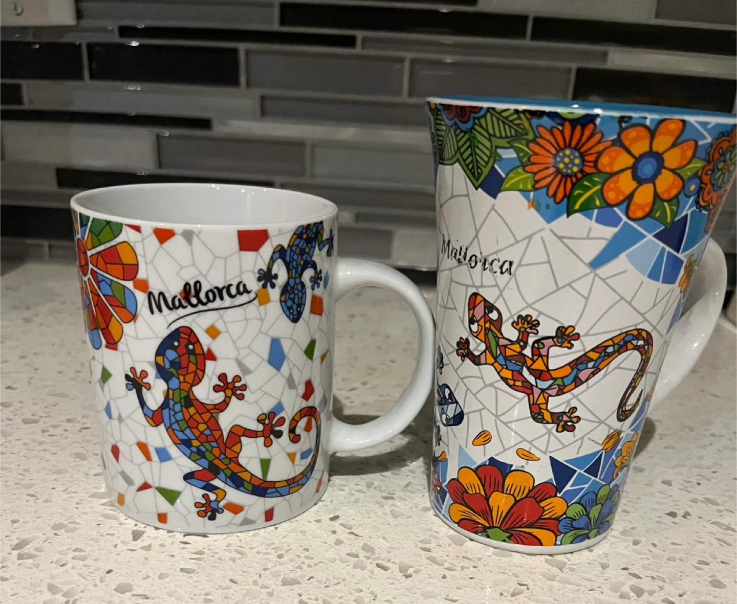 Mallorca Ceramic Mugs with Gecko Design