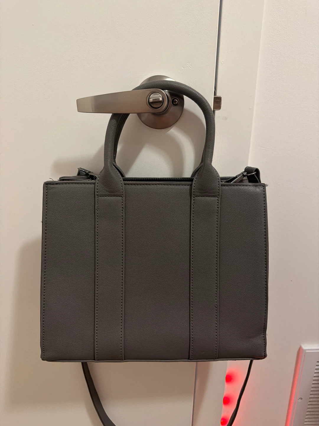 Grey Faux Leather Tote Bag - photo 2