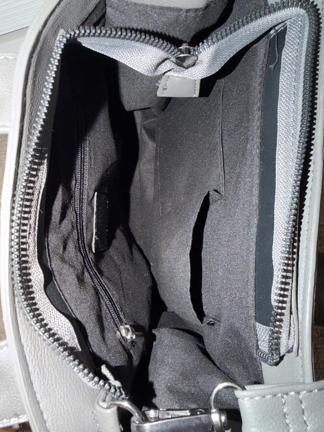 Grey Faux Leather Tote Bag - photo 3