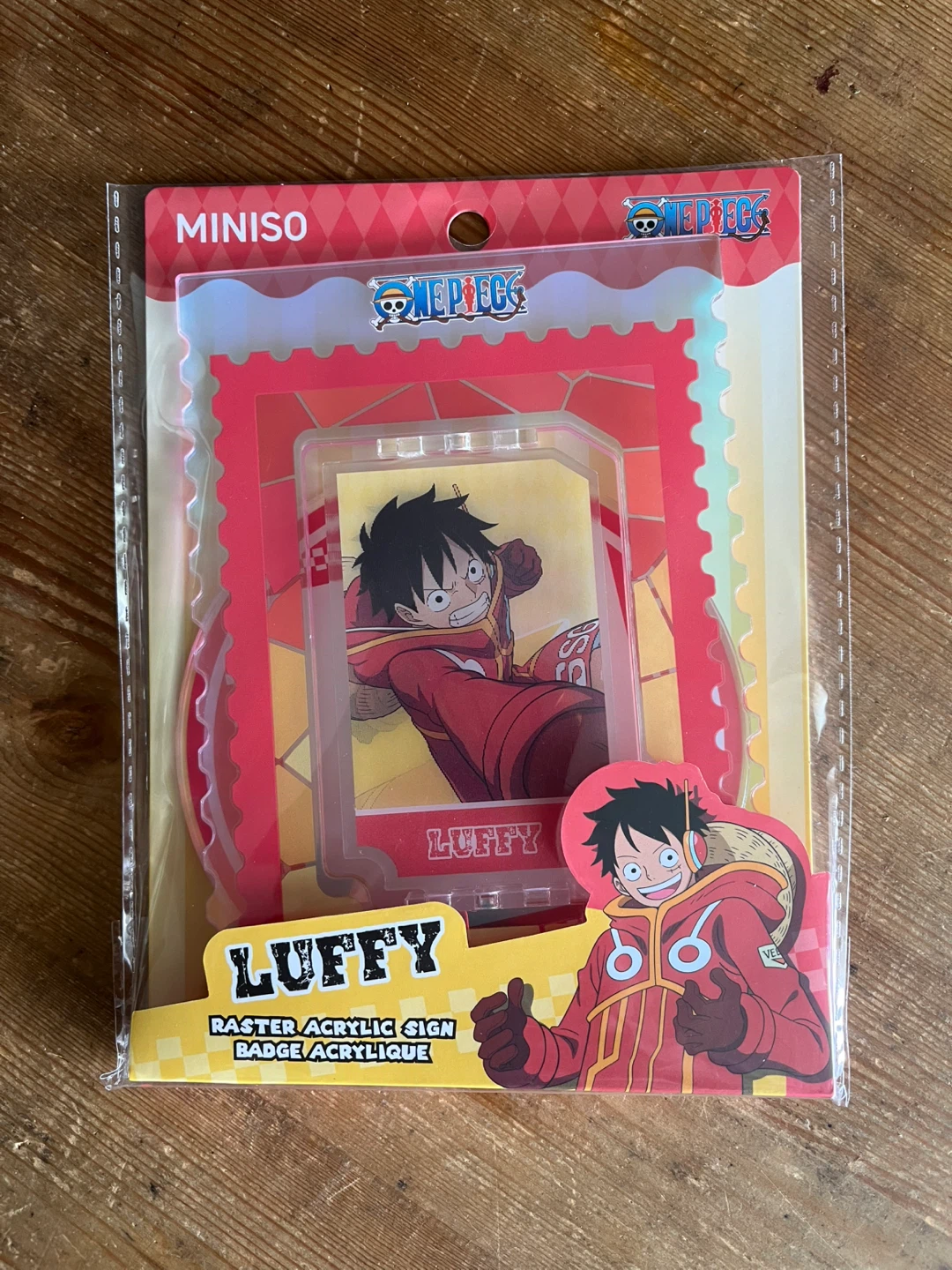 Miniso One Piece Luffy Raster Acrylic Sign Badge
