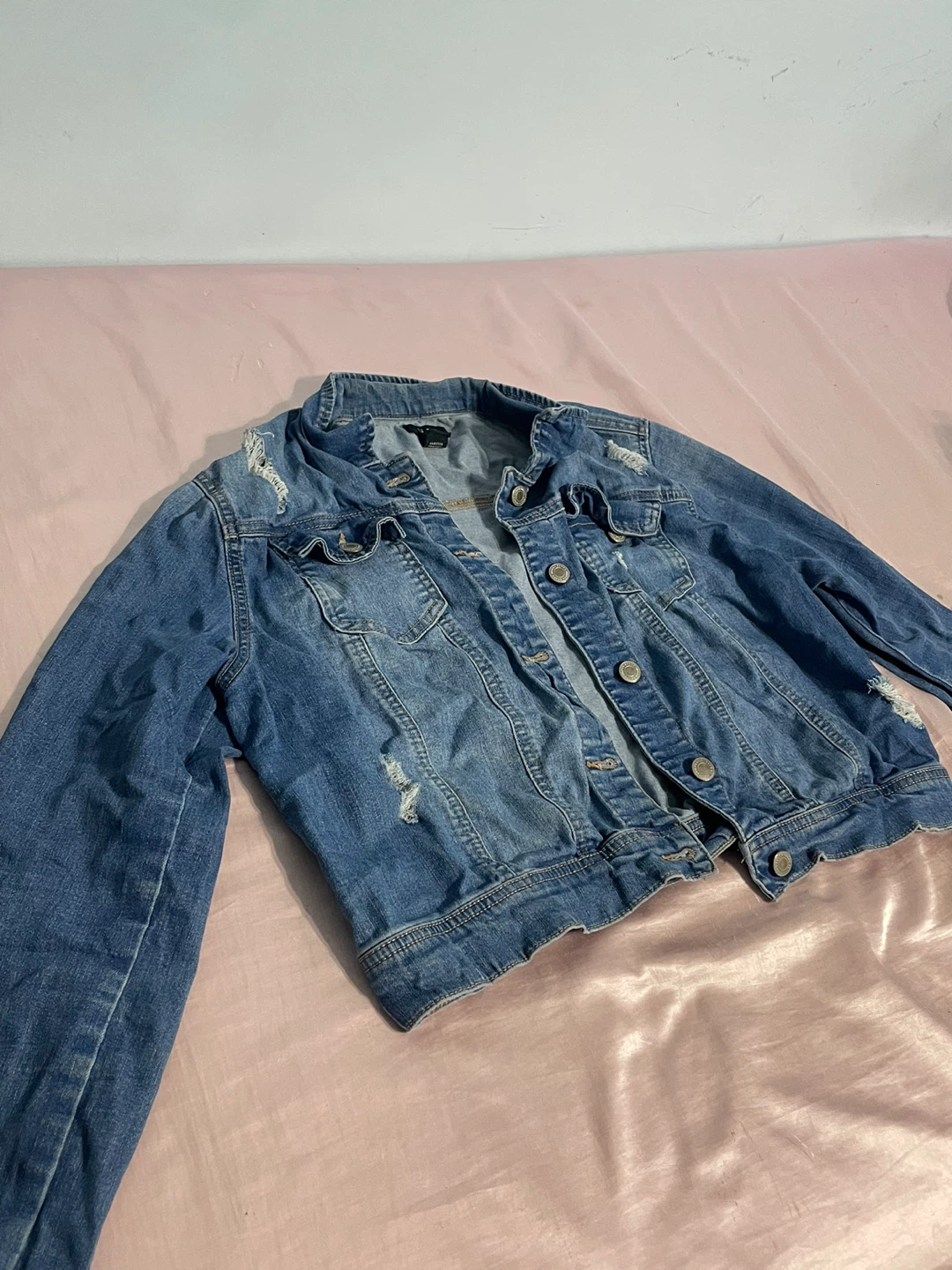 Distressed Denim Jacket from U2B Size L