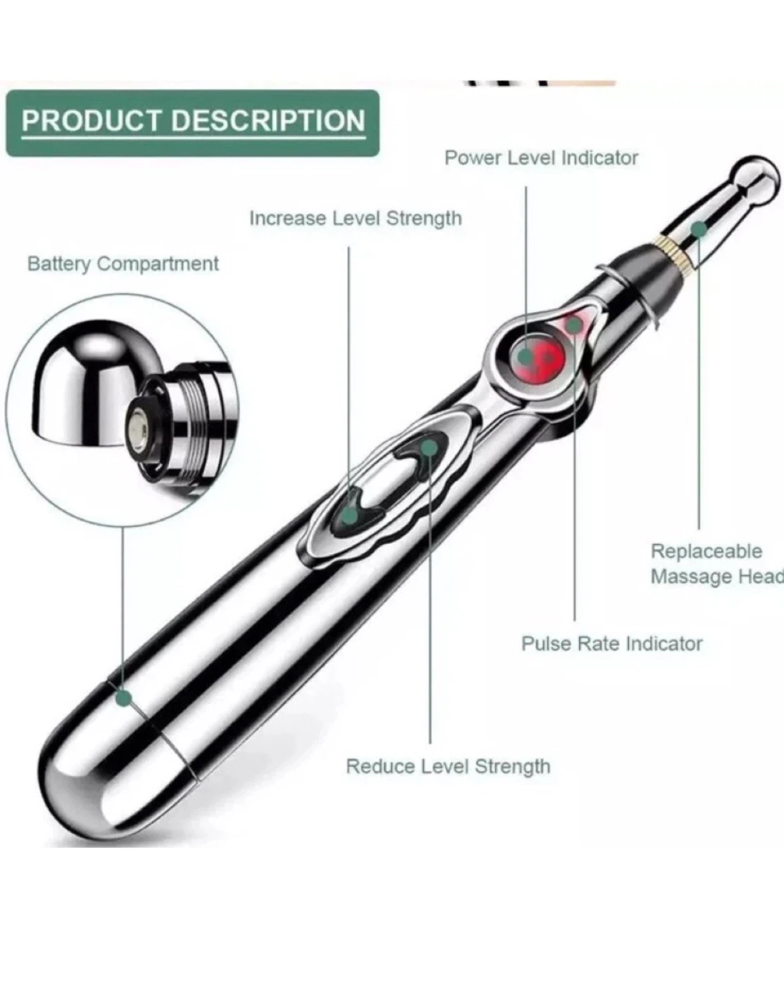 Facial Therapy Wand with LED Display and 9 Intensity Levels - photo 3