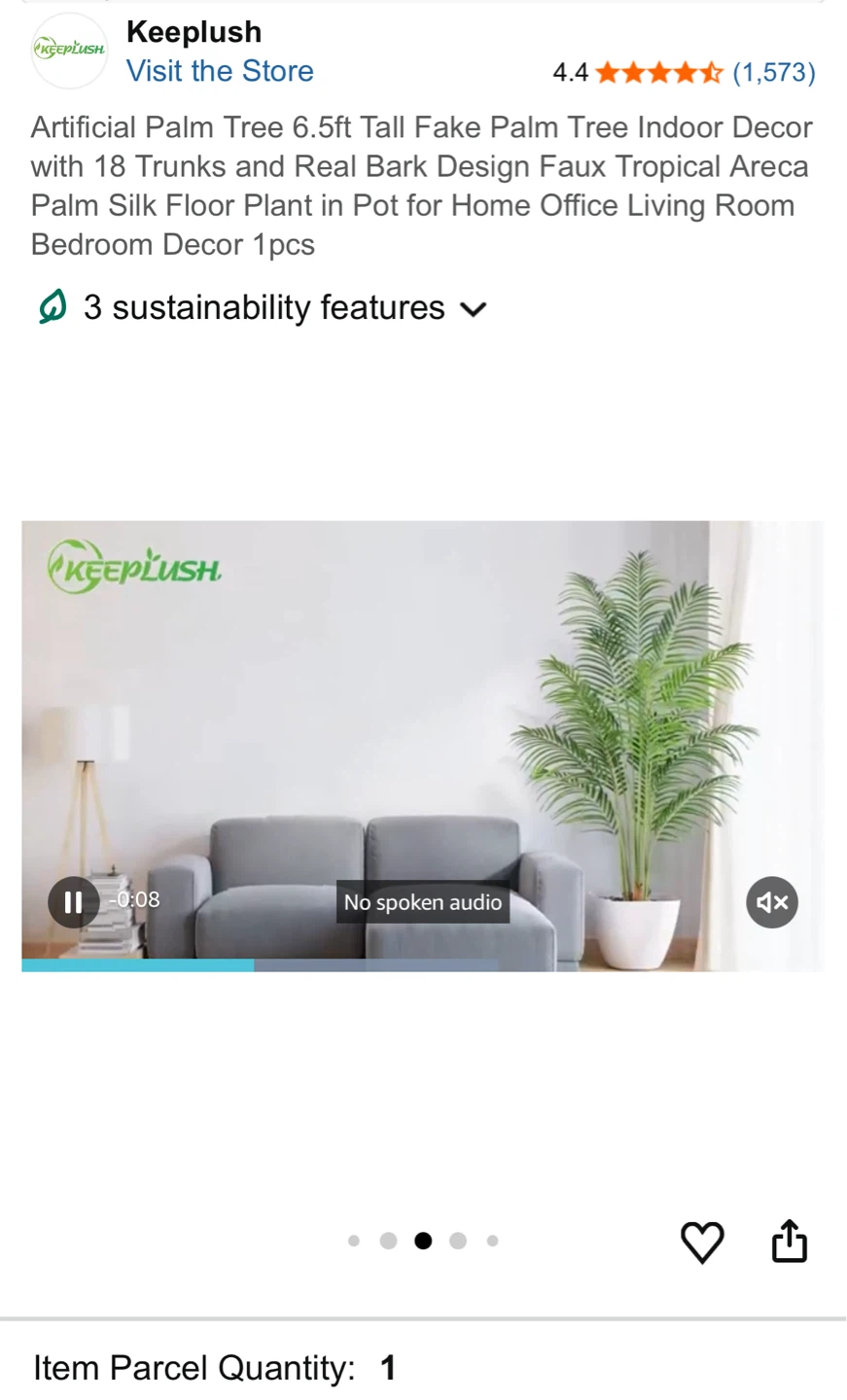 Keeplush Artificial Palm Tree 6.5ft Tall - photo 5