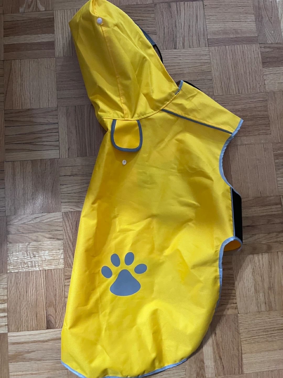Yellow Dog Raincoat with Hood