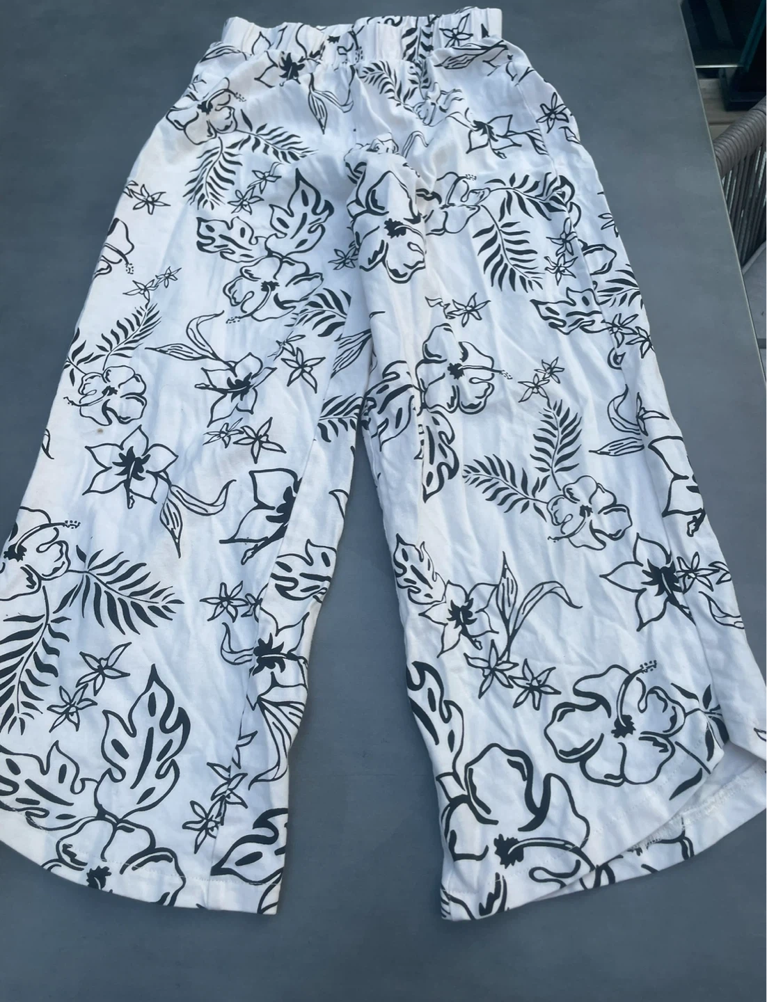 ZARA Kids White Floral Wide-Leg Pants Size 8 (CM 128) - photo 2