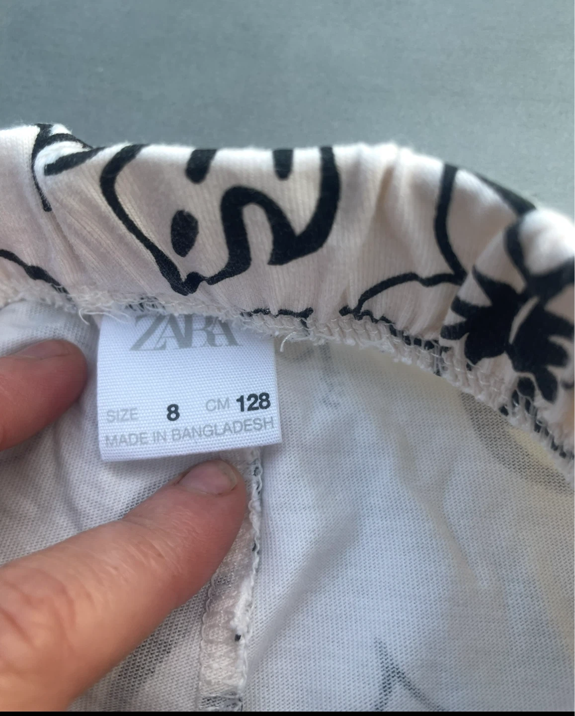ZARA Kids White Floral Wide-Leg Pants Size 8 (CM 128) - photo 4