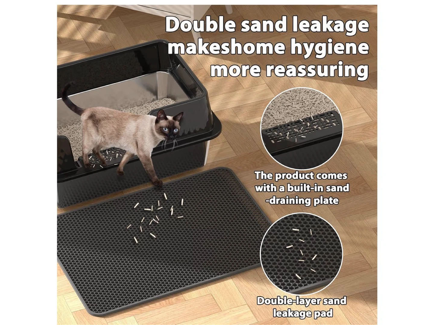 Cat Litter Box with Scoop and Mat - photo 3