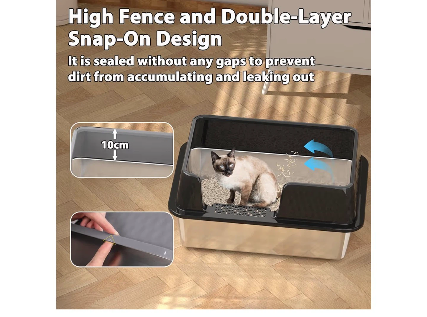 Cat Litter Box with Scoop and Mat - photo 5