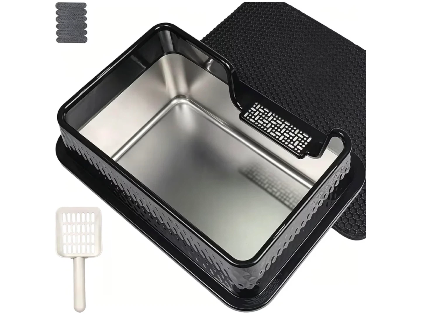 Cat Litter Box with Scoop and Mat