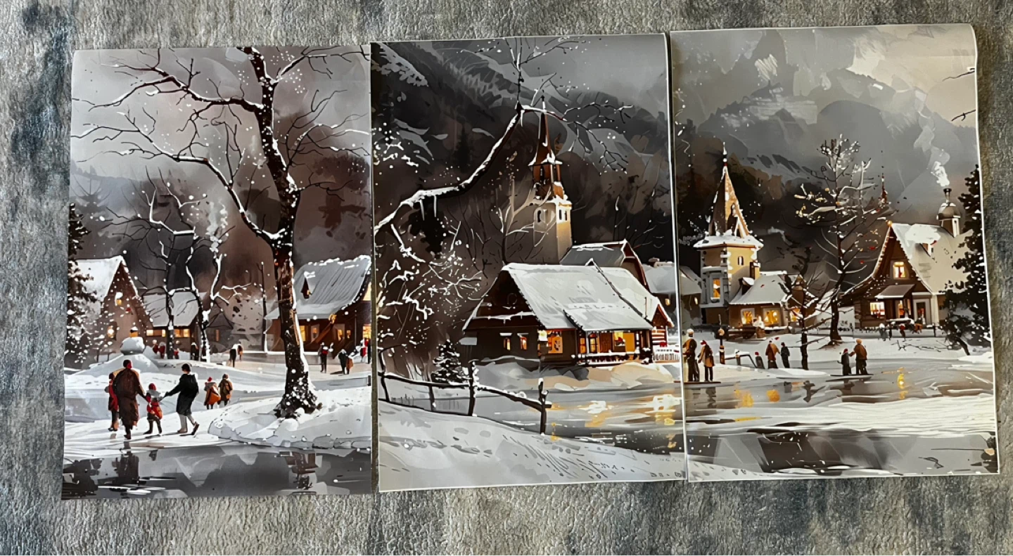 3 Piece Vintage Landscape Canvas Print Set - photo 2