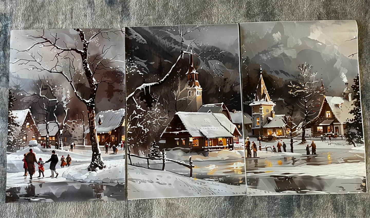 3 Piece Vintage Landscape Canvas Print Set